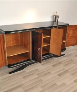 Art Deco, Sideboard, Floating, Design, Walnut, Antique, Doors, Storage, vintage, buffet, credenza, restored, made in germany