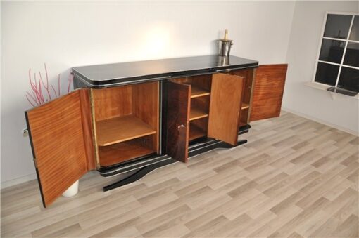 Art Deco, Sideboard, Floating, Design, Walnut, Antique, Doors, Storage, vintage, buffet, credenza, restored, made in germany