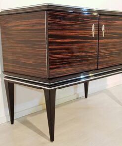 Art Deco, Commode, Chest of drawers, design, macassar, wood, handpolished, living room, storage, luxurious, furniture, feet,