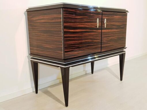 Art Deco, Commode, Chest of drawers, design, macassar, wood, handpolished, living room, storage, luxurious, furniture, feet,