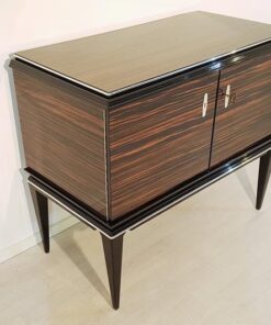 Art Deco, Commode, Chest of drawers, design, macassar, wood, handpolished, living room, storage, luxurious, furniture, feet,