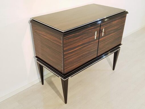 Art Deco, Commode, Chest of drawers, design, macassar, wood, handpolished, living room, storage, luxurious, furniture, feet,