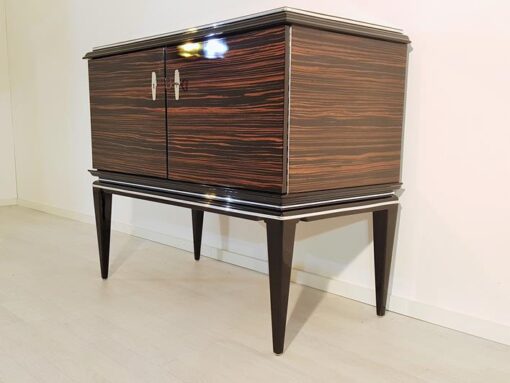 Art Deco, Commode, Chest of drawers, design, macassar, wood, handpolished, living room, storage, luxurious, furniture, feet,