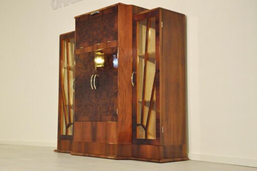 Art Deco, Bar, Cabinet, Sideboard, Commode, Furniture, Storage Piece, Showcase, Vitrine, Walnut, Veneer, Mirror, Interior, Design, Living room