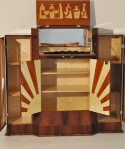 Art Deco, Bar, Cabinet, Sideboard, Commode, Furniture, Storage Piece, Showcase, Vitrine, Walnut, Veneer, Mirror, Interior, Design, Living room