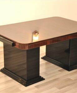 Art Deco, Furniture, Office, Design, Desk, Ladys Desk, Table, Macassar, Top, Elegant, Black, high gloss, hand polished, living room