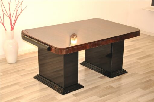 Art Deco, Furniture, Office, Design, Desk, Ladys Desk, Table, Macassar, Top, Elegant, Black, high gloss, hand polished, living room