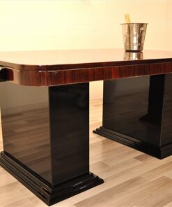 Art Deco, Furniture, Office, Design, Desk, Ladys Desk, Table, Macassar, Top, Elegant, Black, high gloss, hand polished, living room