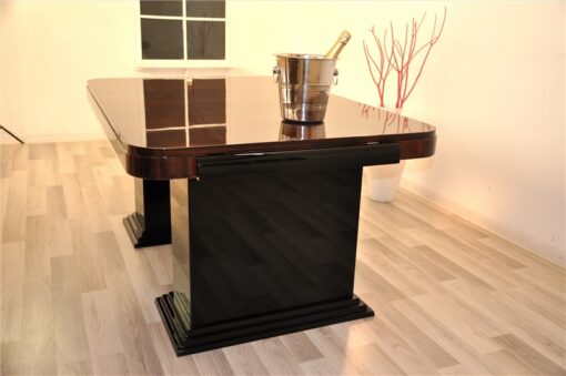 Art Deco, Furniture, Office, Design, Desk, Ladys Desk, Table, Macassar, Top, Elegant, Black, high gloss, hand polished, living room