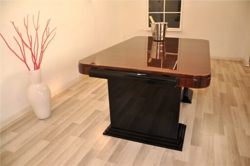 Art Deco, Furniture, Office, Design, Desk, Ladys Desk, Table, Macassar, Top, Elegant, Black, high gloss, hand polished, living room