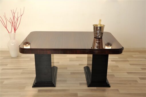 Art Deco, Furniture, Office, Design, Desk, Ladys Desk, Table, Macassar, Top, Elegant, Black, high gloss, hand polished, living room