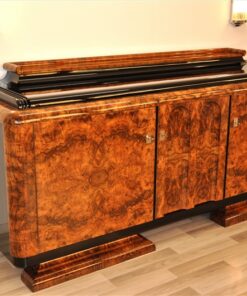 Art Deco, Sideboard, Buffet, Credenza, Furniture, Storage, Burl, Wood, Walnut, Desing, Era, French, France, Luxurious, Living room