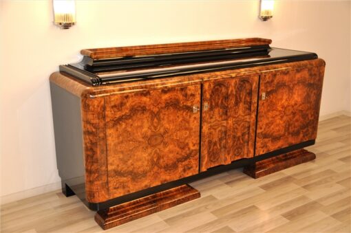 Art Deco, Sideboard, Buffet, Credenza, Furniture, Storage, Burl, Wood, Walnut, Desing, Era, French, France, Luxurious, Living room