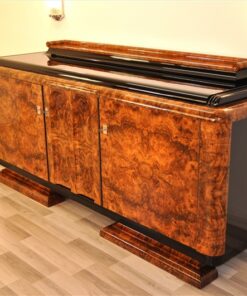 Art Deco, Sideboard, Buffet, Credenza, Furniture, Storage, Burl, Wood, Walnut, Desing, Era, French, France, Luxurious, Living room