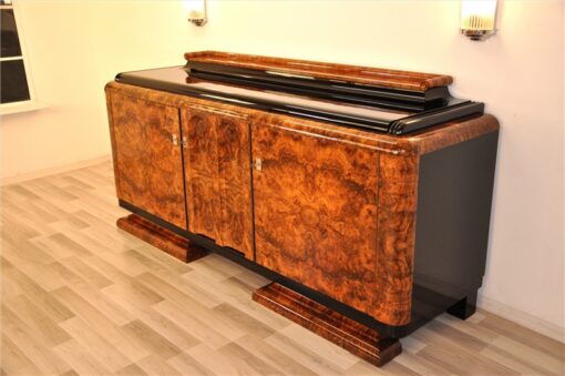 Art Deco, Sideboard, Buffet, Credenza, Furniture, Storage, Burl, Wood, Walnut, Desing, Era, French, France, Luxurious, Living room