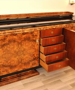 Art Deco, Sideboard, Buffet, Credenza, Furniture, Storage, Burl, Wood, Walnut, Desing, Era, French, France, Luxurious, Living room