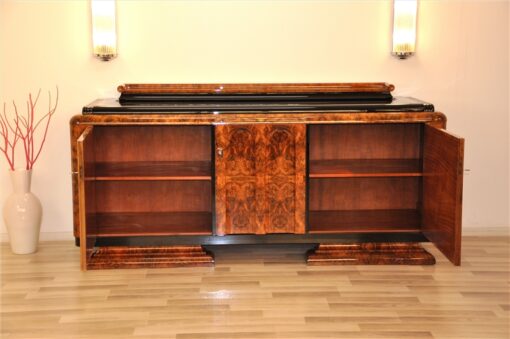 Art Deco, Sideboard, Buffet, Credenza, Furniture, Storage, Burl, Wood, Walnut, Desing, Era, French, France, Luxurious, Living room