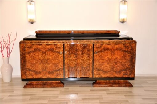 Art Deco, Sideboard, Buffet, Credenza, Furniture, Storage, Burl, Wood, Walnut, Desing, Era, French, France, Luxurious, Living room