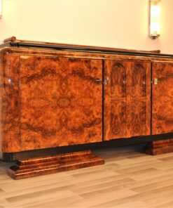 Art Deco, Sideboard, Buffet, Credenza, Furniture, Storage, Burl, Wood, Walnut, Desing, Era, French, France, Luxurious, Living room