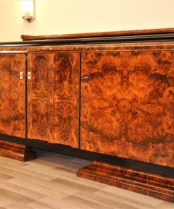 Art Deco, Sideboard, Buffet, Credenza, Furniture, Storage, Burl, Wood, Walnut, Desing, Era, French, France, Luxurious, Living room