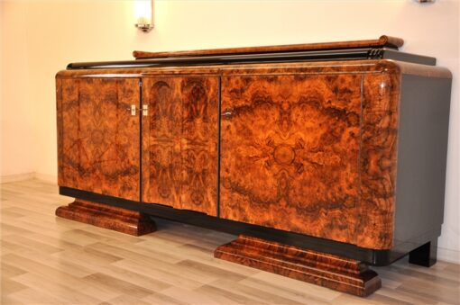 Art Deco, Sideboard, Buffet, Credenza, Furniture, Storage, Burl, Wood, Walnut, Desing, Era, French, France, Luxurious, Living room