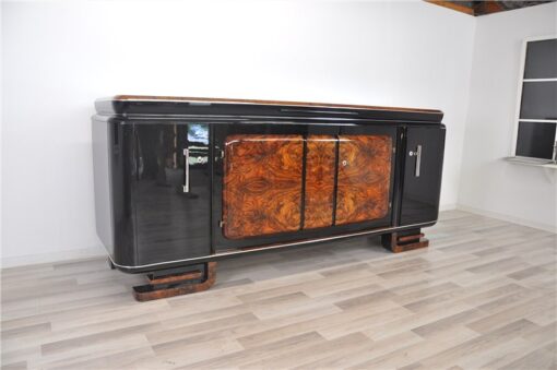 Extra Large, xxl, sideboard, burl, wood, art deco, antique, france, furniture, storage piece, ornamentation, feet, design, luxurious, elegant