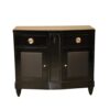 Art Deco, Commode, Black, Design, Leather, Details, Cabinet, Furniture, High gloss, Ornamentation, pointing feet, oak, veneer, chrome, handles