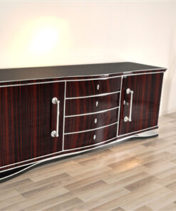 Art Deco, Macassar, xxl, sideboard, buffet, cabinet, veneer, storage, living room, design, furniture, shelves, chrome handle