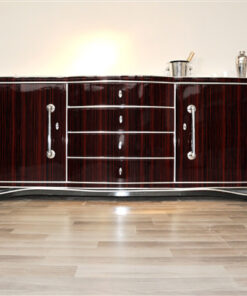 Art Deco, Macassar, xxl, sideboard, buffet, cabinet, veneer, storage, living room, design, furniture, shelves, chrome handle