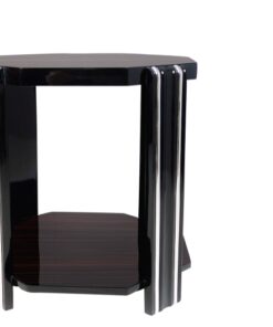 Art Deco, design, style, side table, coffe table, macassar, veneer, octagonal tabletop, furniture, living room, luxurious