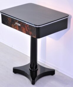 Art Deco, console, table, walnut, drawer, petite, high gloss, furniture, design, polsiehd, restoration, living room, antique