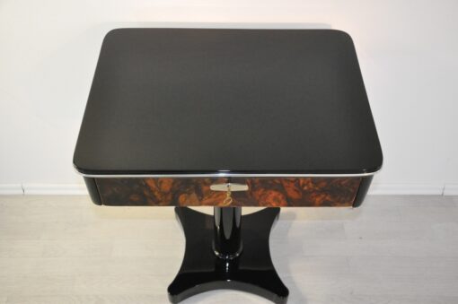 Art Deco, console, table, walnut, drawer, petite, high gloss, furniture, design, polsiehd, restoration, living room, antique