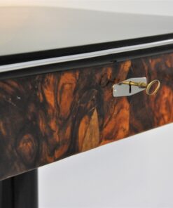 Art Deco, console, table, walnut, drawer, petite, high gloss, furniture, design, polsiehd, restoration, living room, antique