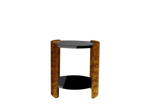 Art Deco, table, side table, livingroom, furniture, design, gold, black, piano lacquer, high gloss, hand-crafted, made in Germany,