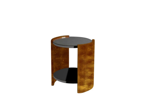 Art Deco, table, side table, livingroom, furniture, design, gold, black, piano lacquer, high gloss, hand-crafted, made in Germany,