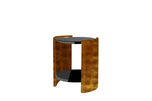 Art Deco, table, side table, livingroom, furniture, design, gold, black, piano lacquer, high gloss, hand-crafted, made in Germany,