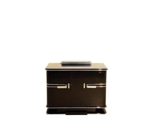 Commode, furniture, living room, France, Art Deco, piano lacquer, furniture, black, design, luxury, green interior, chrome