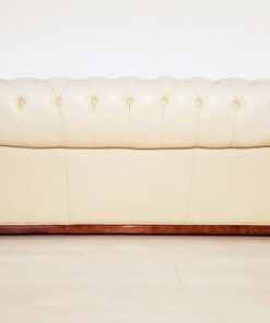 3-piece sitting room suite, sofa, armchairs, burl wood, walnut, design, old white, living room, leather, brass, furniture