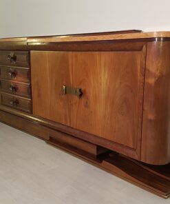 Art Deco, Sideboard, Buffet, Credenza, Paris, France, Desing, Walnut, Wood, living room, storage, french, brass handles, hutch, marble