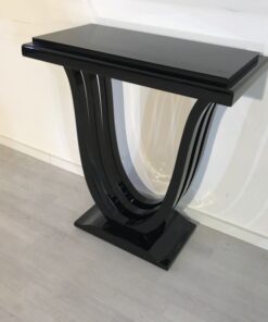 Black, elegant, console, art deco, great foot, living room, design, replicas, luxury, veneer, mahogany, piano lacquer, style