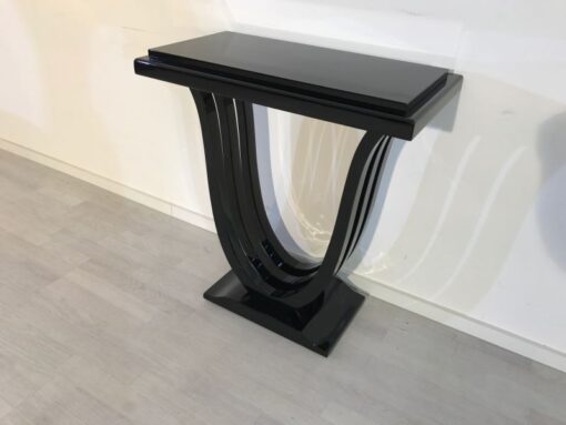 Black, elegant, console, art deco, great foot, living room, design, replicas, luxury, veneer, mahogany, piano lacquer, style