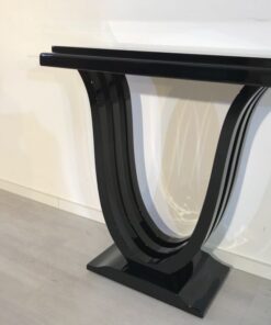 Black, elegant, console, art deco, great foot, living room, design, replicas, luxury, veneer, mahogany, piano lacquer, style