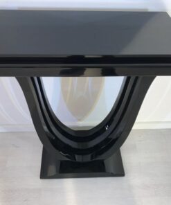 Black, elegant, console, art deco, great foot, living room, design, replicas, luxury, veneer, mahogany, piano lacquer, style