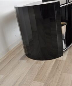 black, high gloss, couch, art deco, great foot, living room, table, lacquer, luxury, veneer, chrome lines,