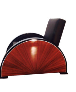 black, red, high-gloss, armchair, art deco, great foot, living room, lacquer, luxury, veneer, chrome lines, piano lacquer, rosewood