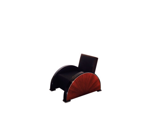 black, red, high-gloss, armchair, art deco, great foot, living room, lacquer, luxury, veneer, chrome lines, piano lacquer, rosewood