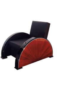 black, red, high-gloss, armchair, art deco, great foot, living room, lacquer, luxury, veneer, chrome lines, piano lacquer, rosewood