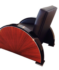 black, red, high-gloss, armchair, art deco, great foot, living room, lacquer, luxury, veneer, chrome lines, piano lacquer, rosewood