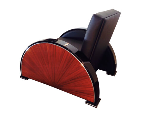 black, red, high-gloss, armchair, art deco, great foot, living room, lacquer, luxury, veneer, chrome lines, piano lacquer, rosewood