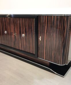 brown, high gloss, sideboard, art deco, great foot, living room, chrome handles, lacquer, luxury, veneer, chrome lines, piano lacquer